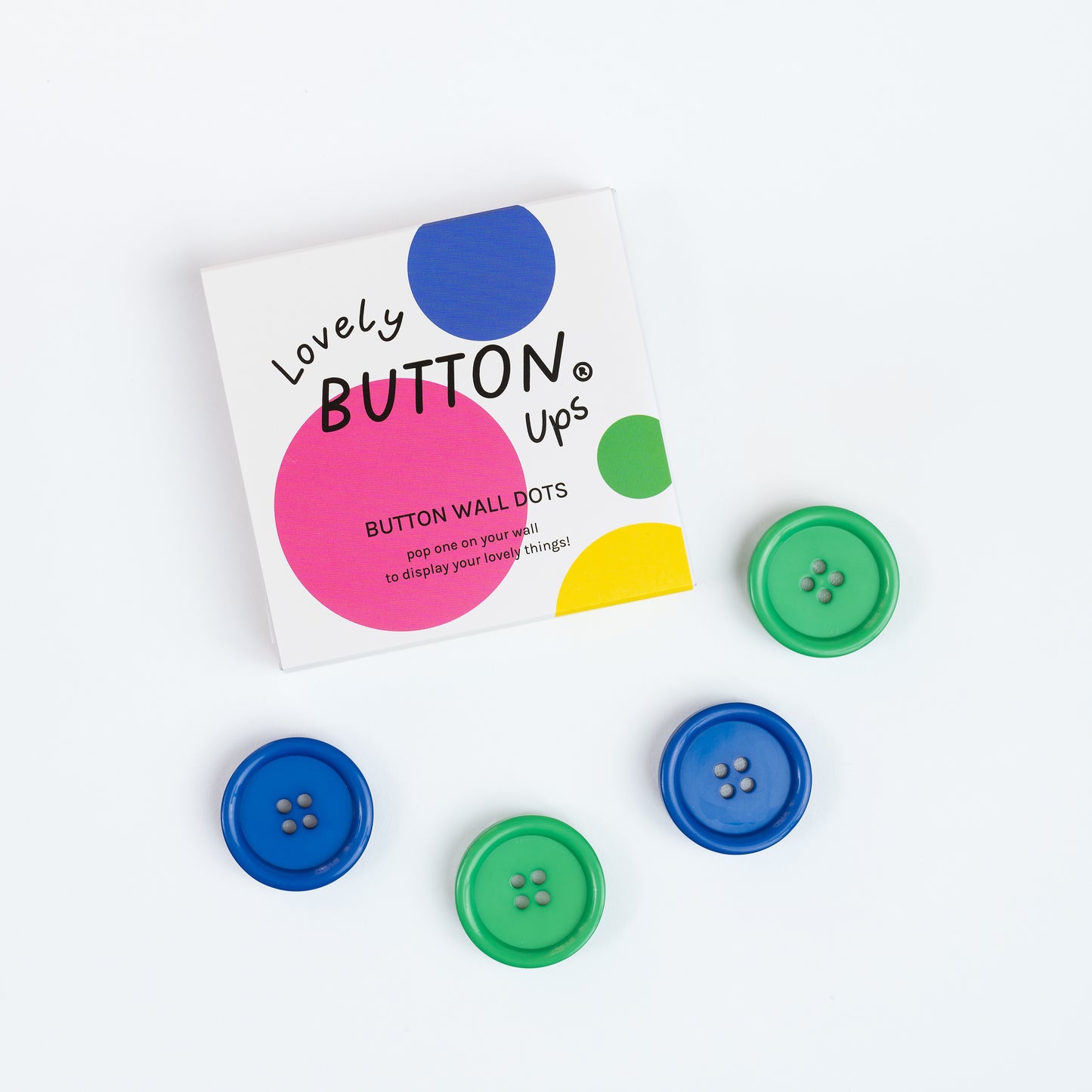 LOVELY BUTTON UPS ® Button Wall Dots - Wall Hook Colourful Collection #02