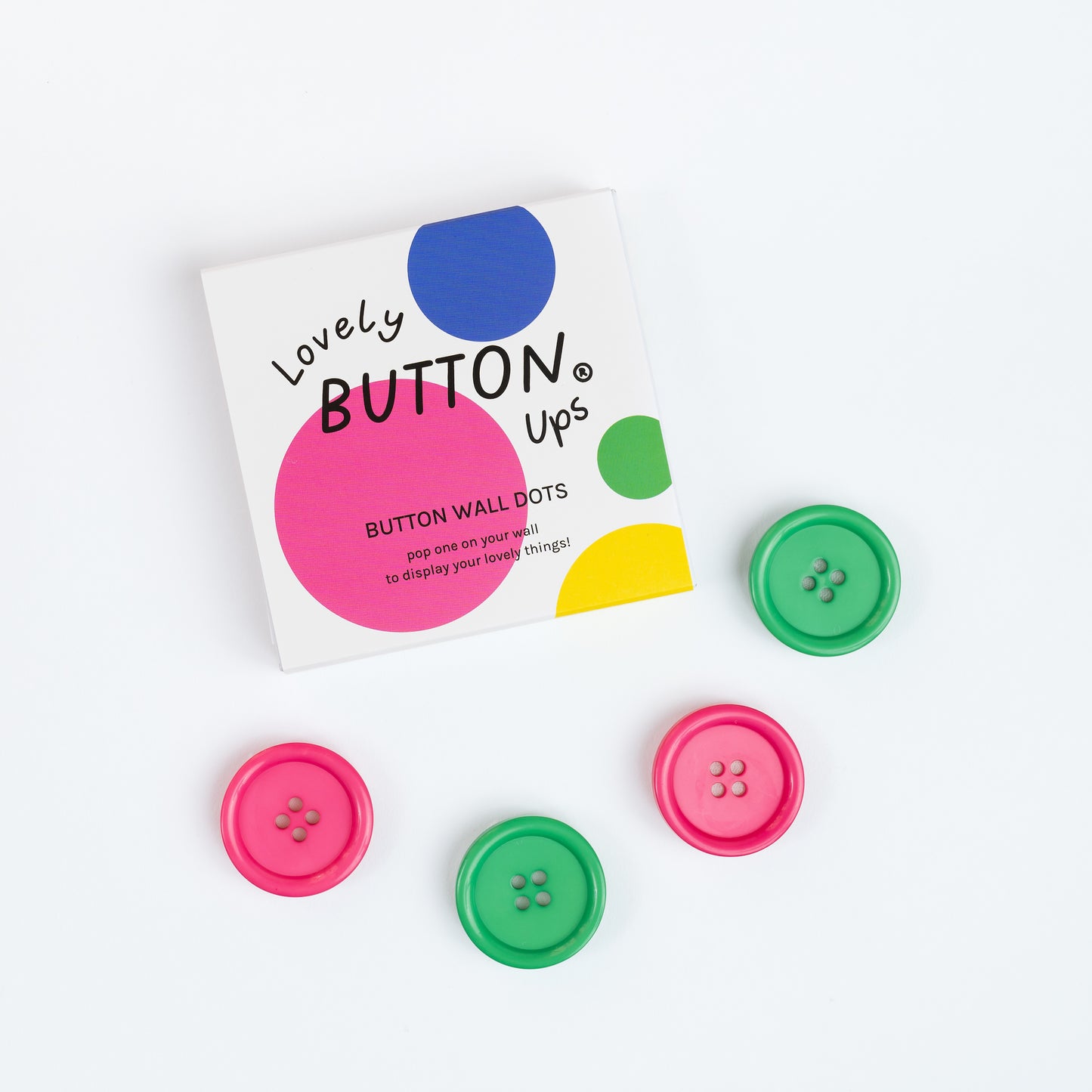 LOVELY BUTTON UPS ® Button Wall Dots - Wall Hook Colourful Collection #03