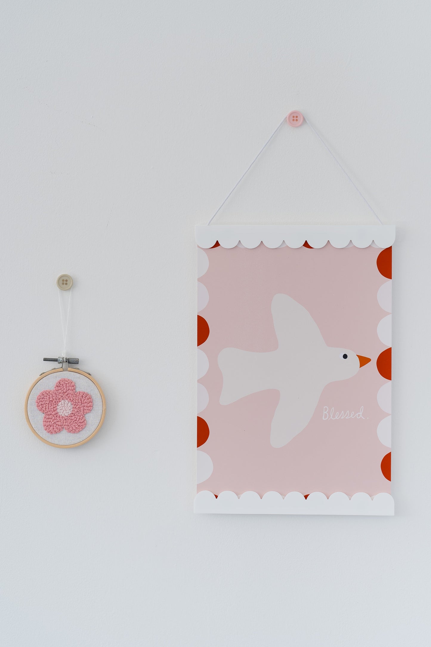 LOVELY BUTTON UPS ® Button Wall Hooks - Scandi Nordic Collection #01 TWO PACK