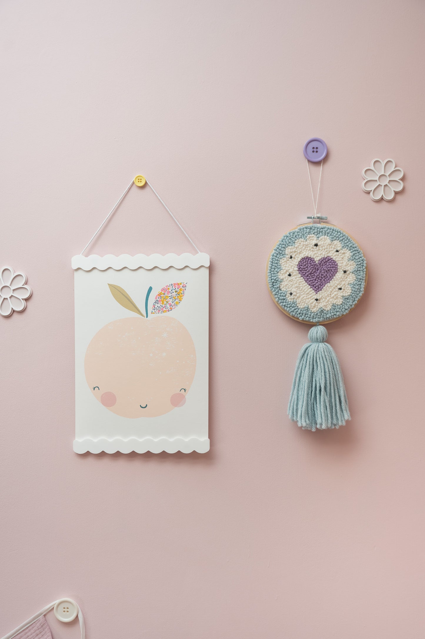 LOVELY BUTTON UPS ® Pastel Wall Hook & Dot BUNDLE