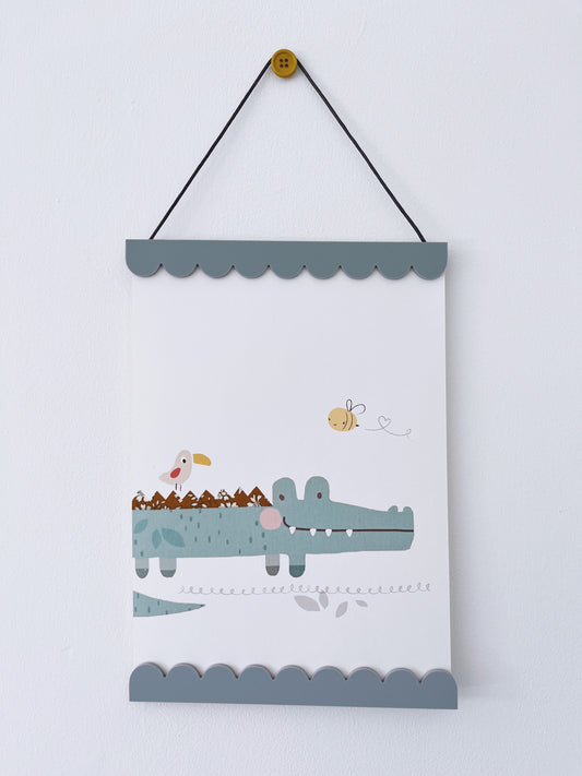 Scalloped Magnetic Print Hanger Storm Blue