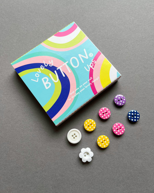 LOVELY BUTTON UPS ® Button Wall Hooks - Colour Kids Collection