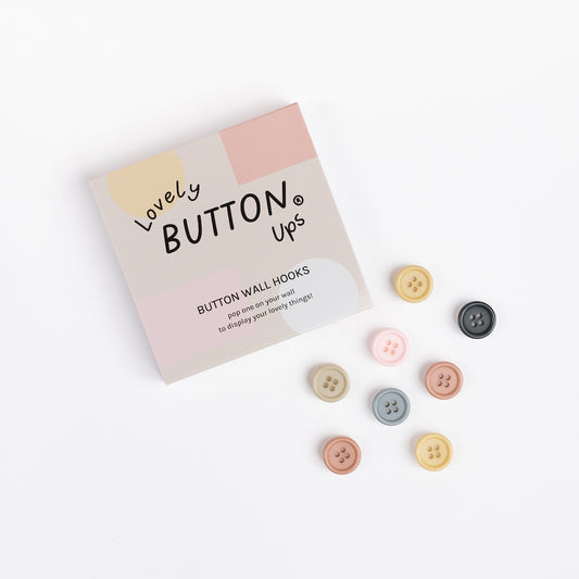 LOVELY BUTTON UPS ®  Button Wall Hooks - Boho Collection #01