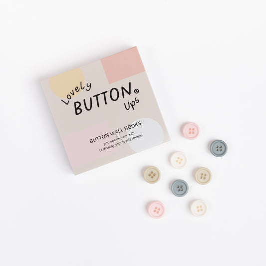 LOVELY BUTTON UPS ®  Button Wall Hooks - Boho Collection #02