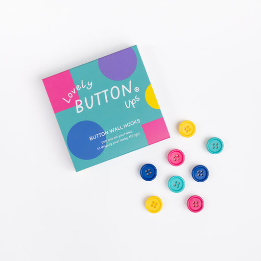 LOVELY BUTTON UPS ®  Button Wall Hooks - Colourful Collection #03