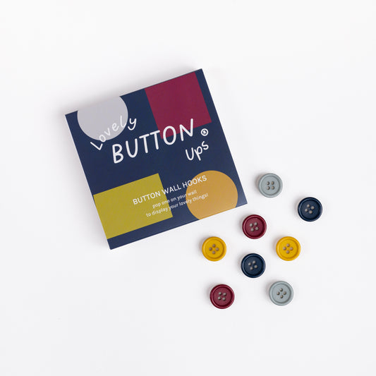 LOVELY BUTTON UPS ®  Button Wall Hooks - Mid Century Modern Collection #02