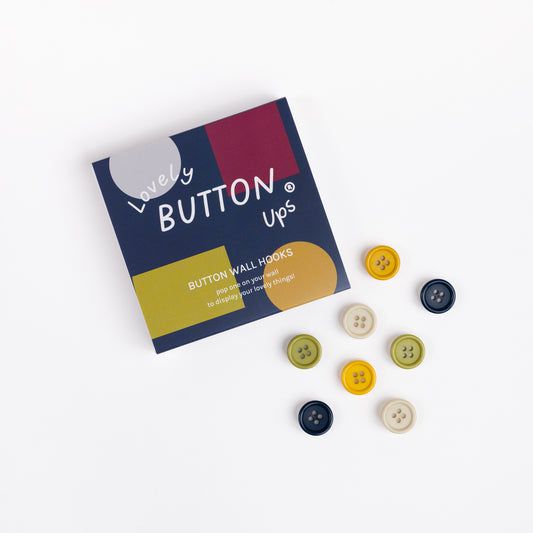 LOVELY BUTTON UPS ®  Button Wall Hooks - Mid Century Modern Collection #03
