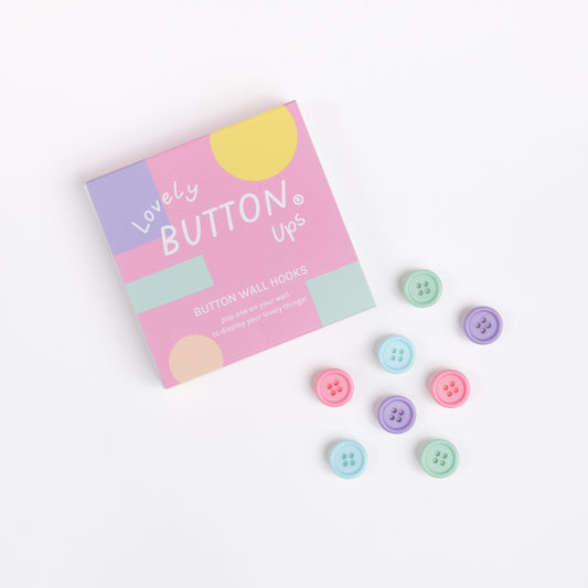 LOVELY BUTTON UPS ®  Button Wall Hooks - Pastel Collection #02