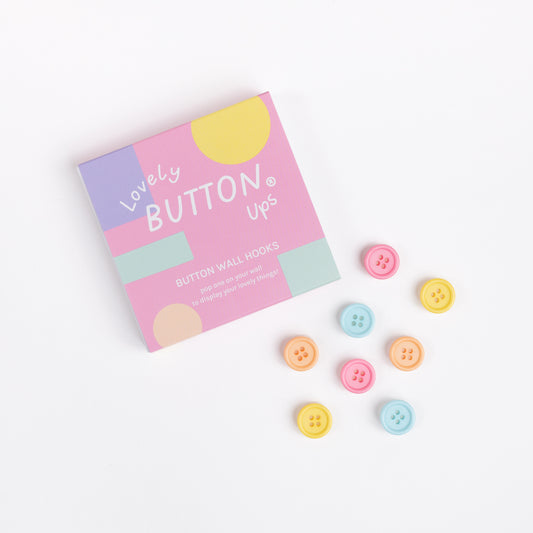 LOVELY BUTTON UPS ®  Button Wall Hooks - Pastel Collection #03