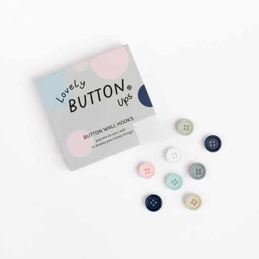 LOVELY BUTTON UPS ®  Button Wall Hooks - Scandi Nordic Collection #01