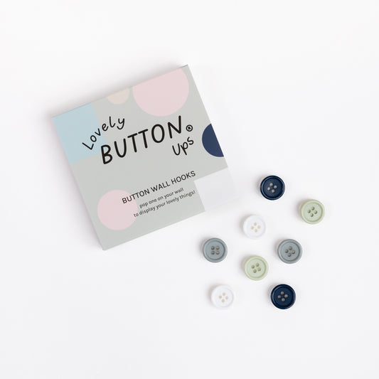 LOVELY BUTTON UPS ®  Button Wall Hooks - Scandi Nordic Collection #02