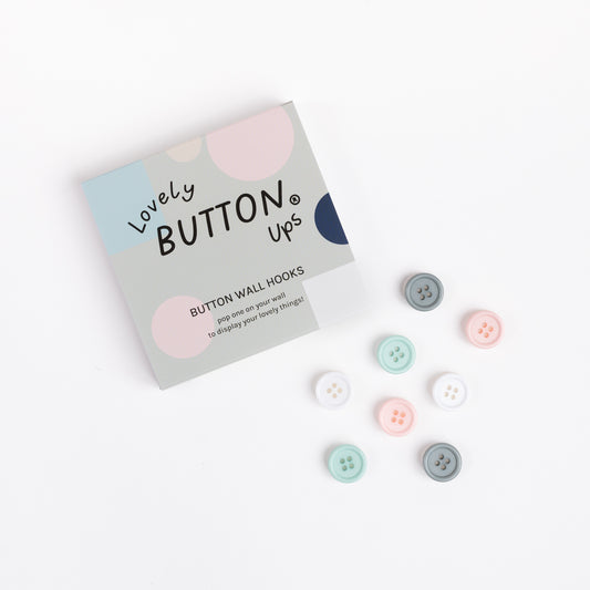LOVELY BUTTON UPS ®  Button Wall Hooks - Scandi Nordic Collection #03