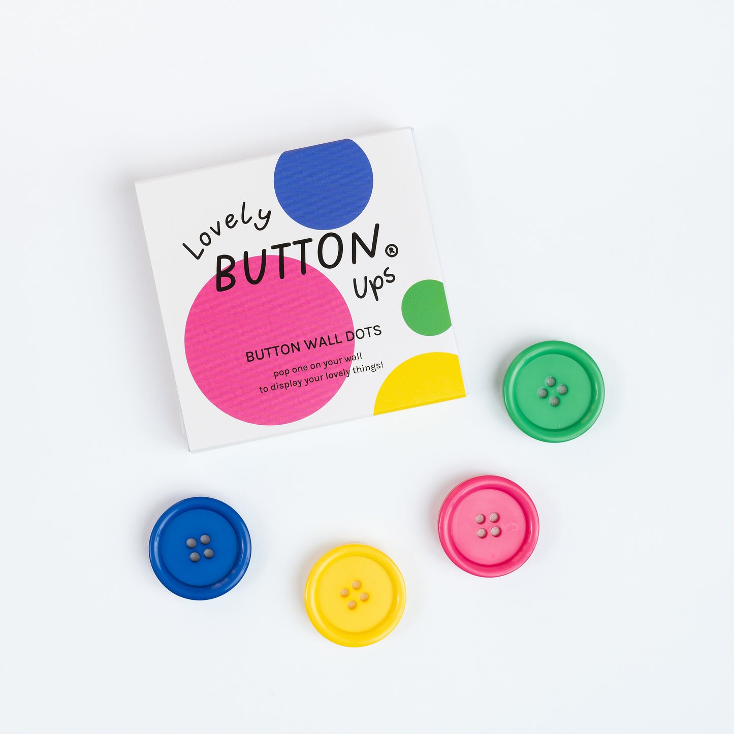 LOVELY BUTTON UPS ® Colourful Wall Hook & Dot Bundle