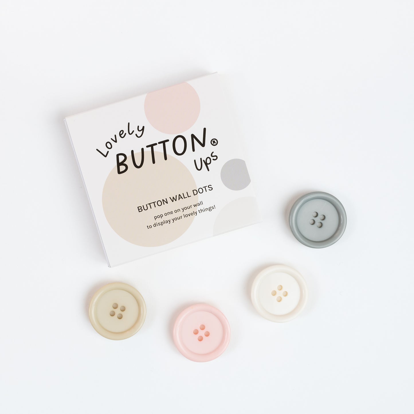 LOVELY BUTTON UPS ® Neutral Wall Hook & Dot Bundle