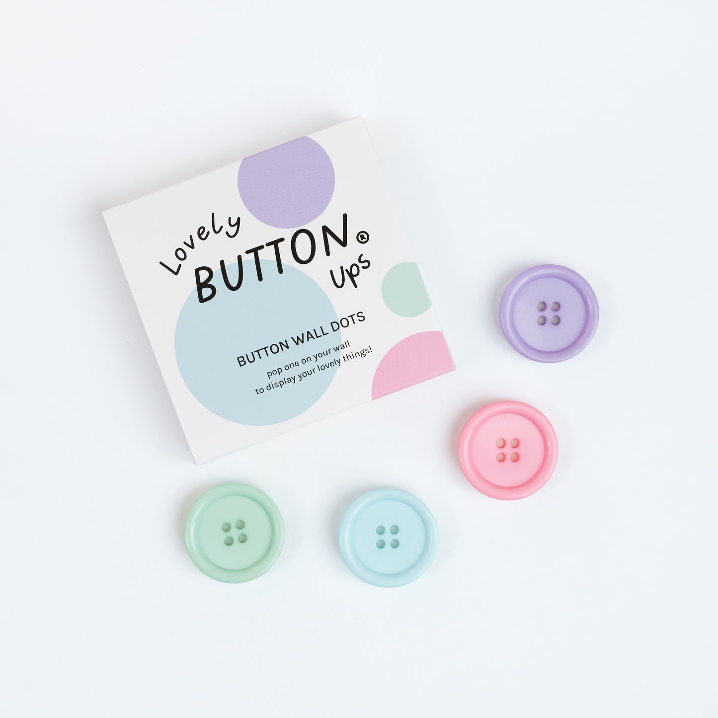 LOVELY BUTTON UPS ® Pastel Wall Hook & Dot Bundle