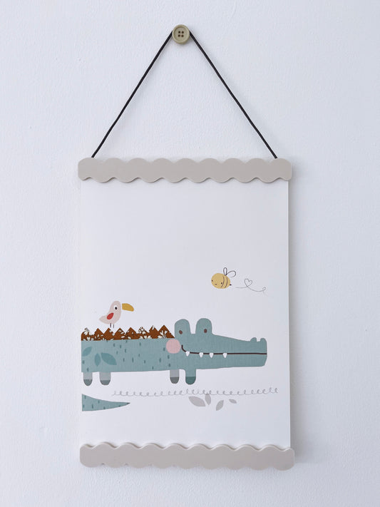 Wave Magnetic Print Hanger Natural Linen