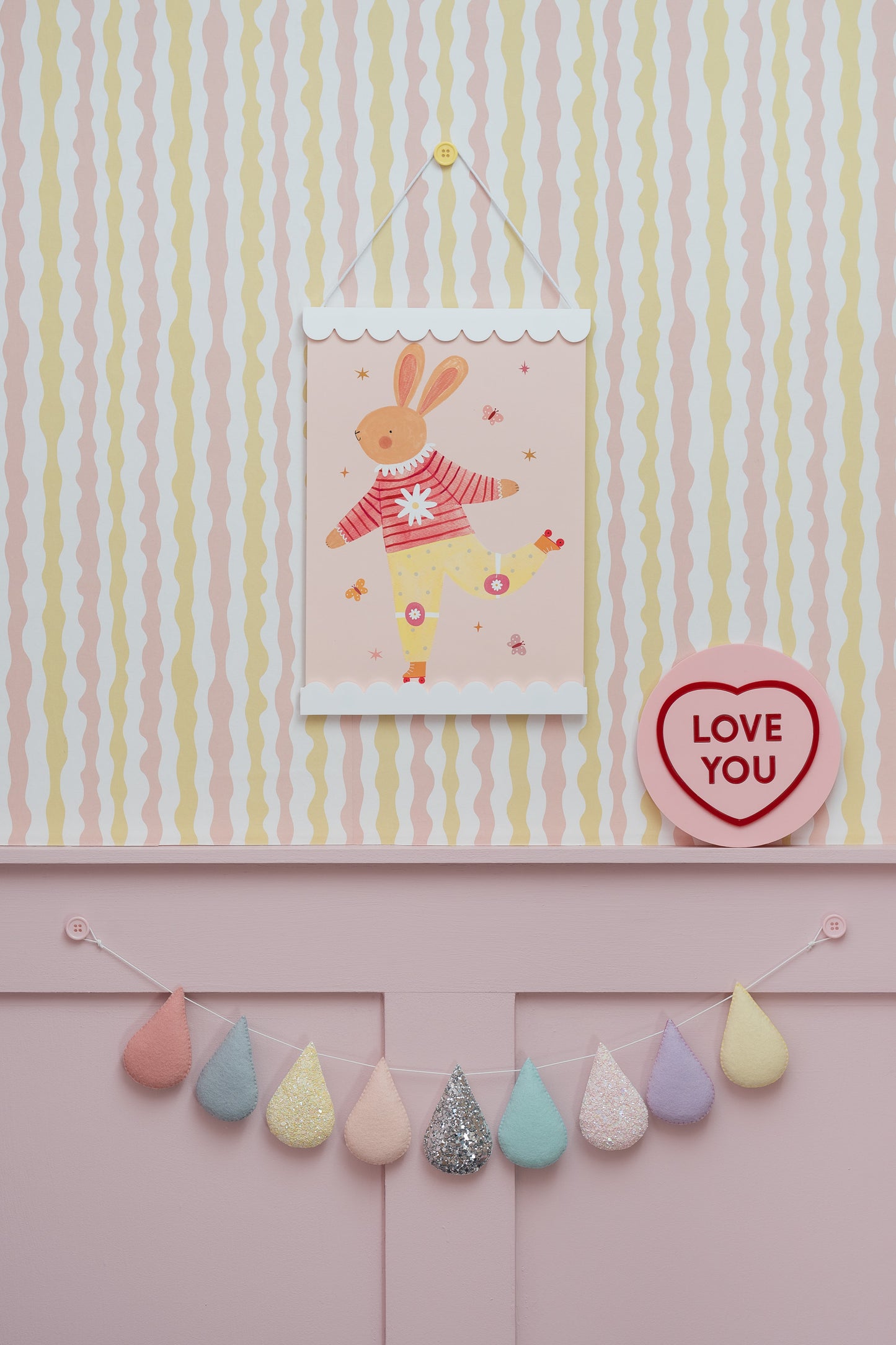 LOVELY BUTTON UPS ®  Button Wall Hooks - Pastel Collection #01 TWO PACK
