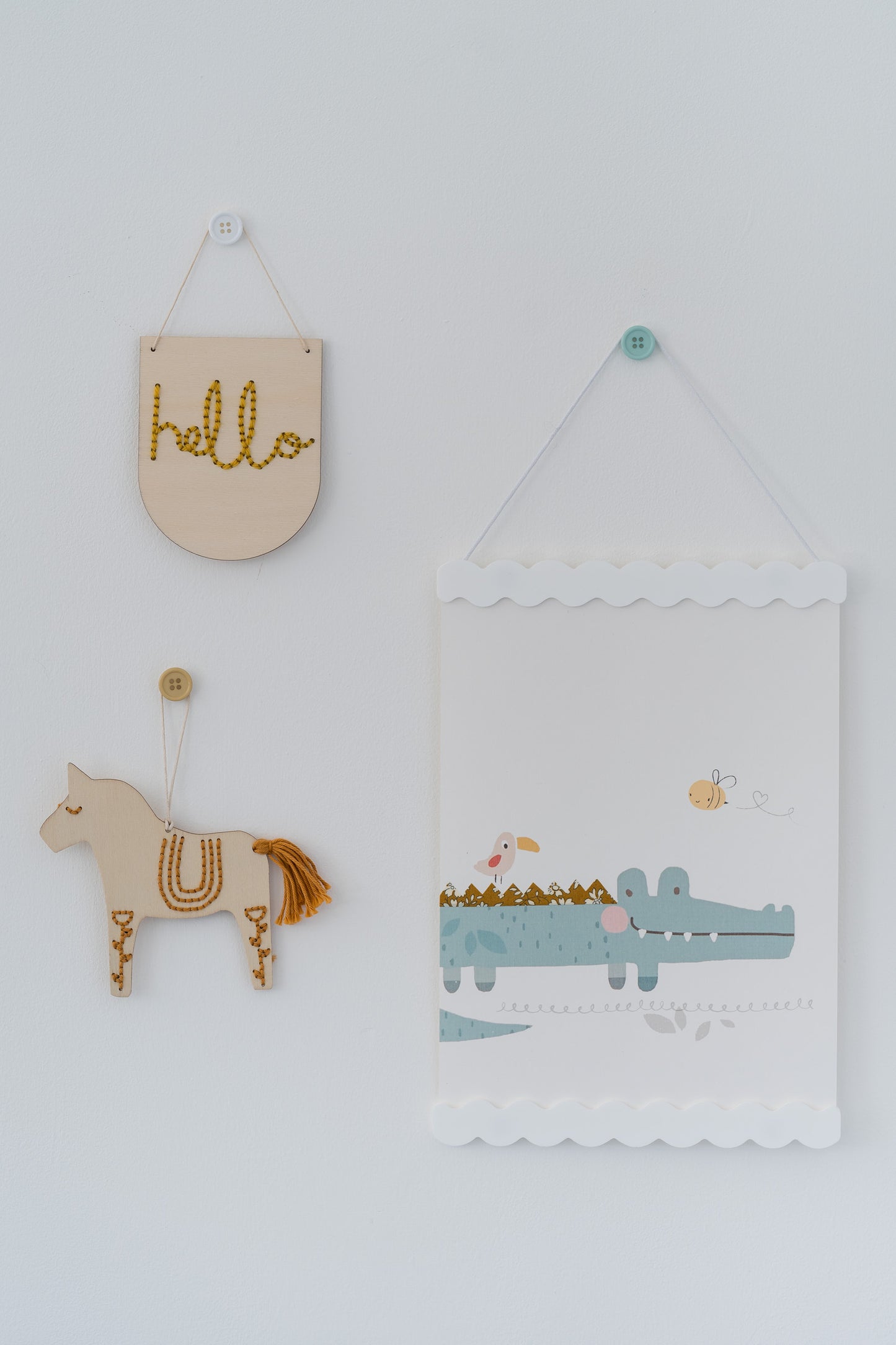 LOVELY BUTTON UPS ®  Button Wall Hooks - Scandi Nordic Collection #01 TWO PACK
