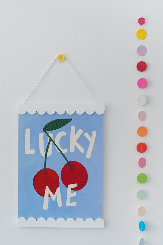 Kate Fox Design Lucky Me ART PRINT A4