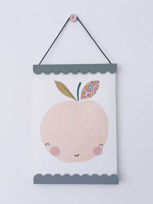 The Charming Press Peach Art Print With Liberty Fabric Detail