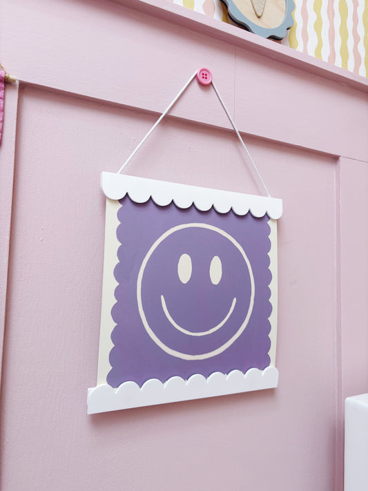 Kate Fox Design Smiley Print Lilac 8 x 8 inch