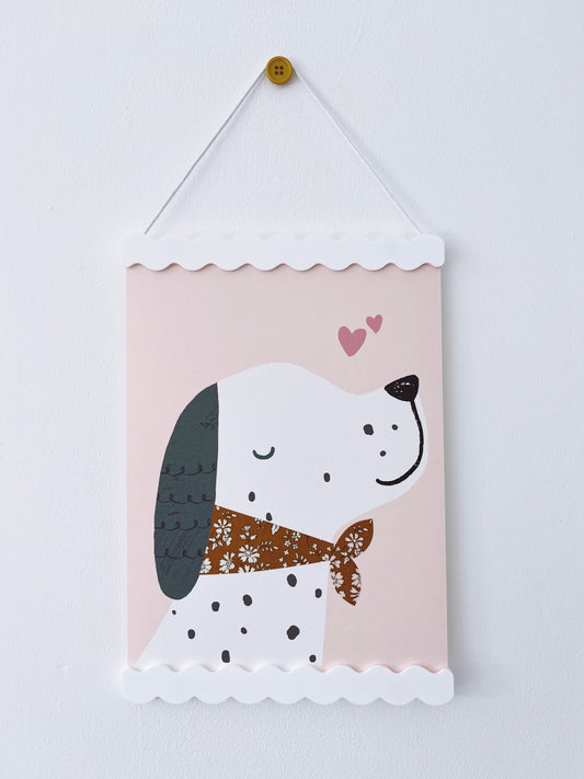 The Charming Press Dog Art Print With Liberty Fabric Detail