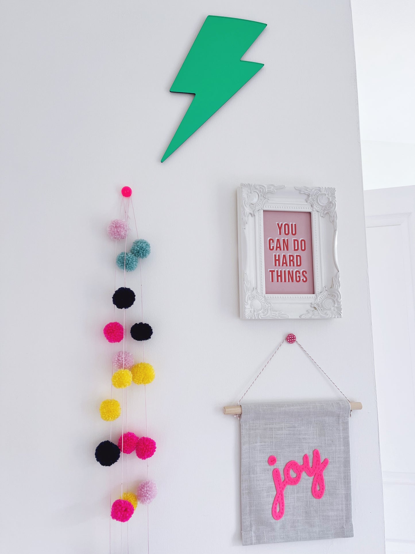 LOVELY BUTTON UPS ®  Button Wall Hooks - Neon Green Kids Collection